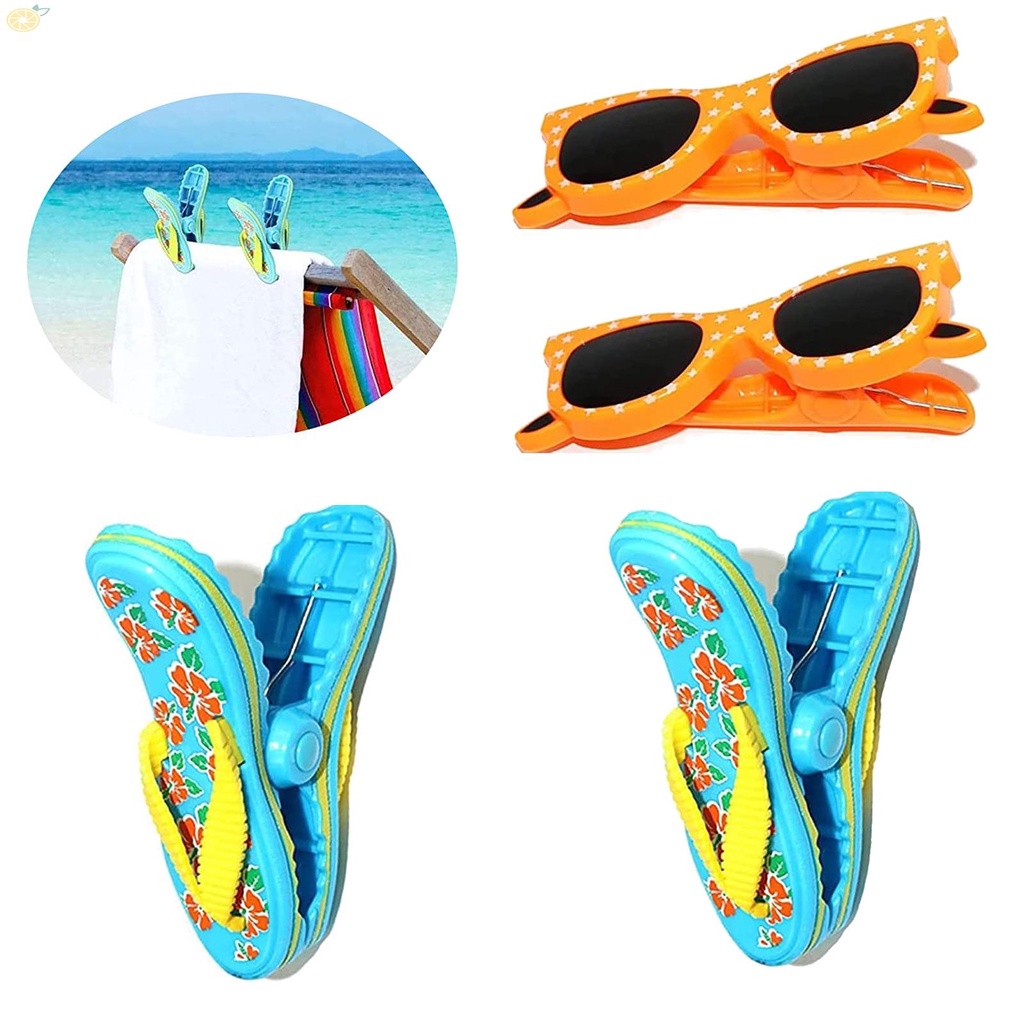【VARSTR】Slipper Towel Clip 12x5cm/4.7x1.9inches 8.5x11cm/3.3x4.3 Inches Orange Plastic