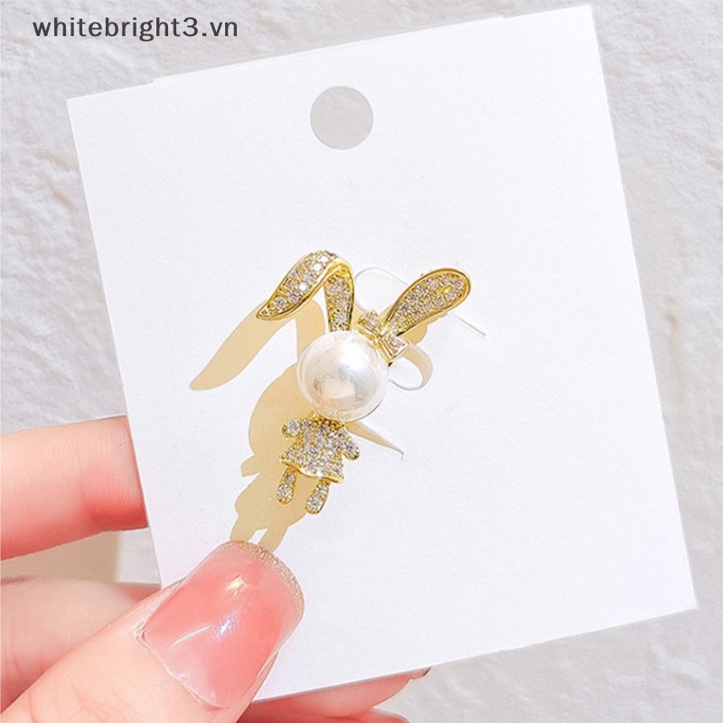 * Beauty * Ghim Cài Áo Hình Thỏ Hoạt Hình Đính Ngọc Trai Cá Tính Chống Ánh Sáng Cho Túi Xách Corsage.