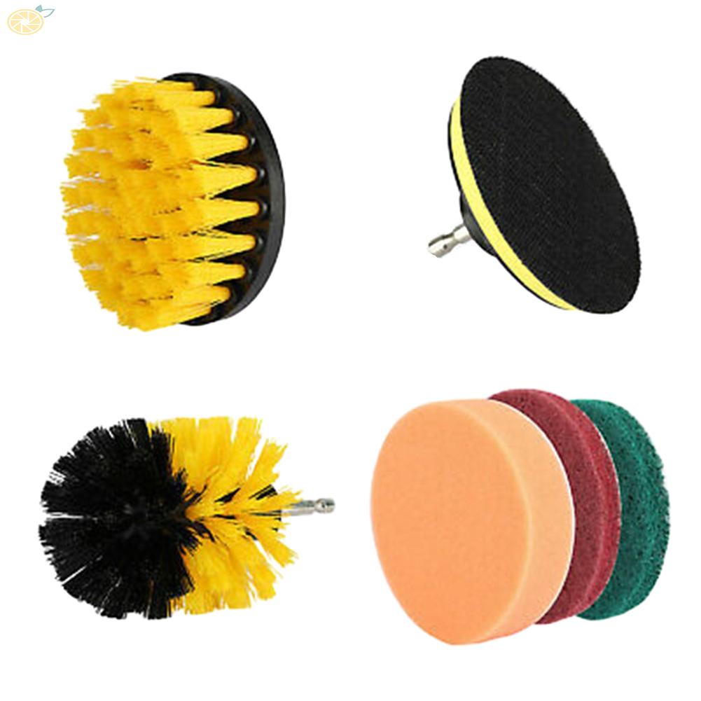 【VARSTR】6Pcs Scrub Drill Brush Multi-purpose Kit  Stiffness Nylon Round Brush 100mm