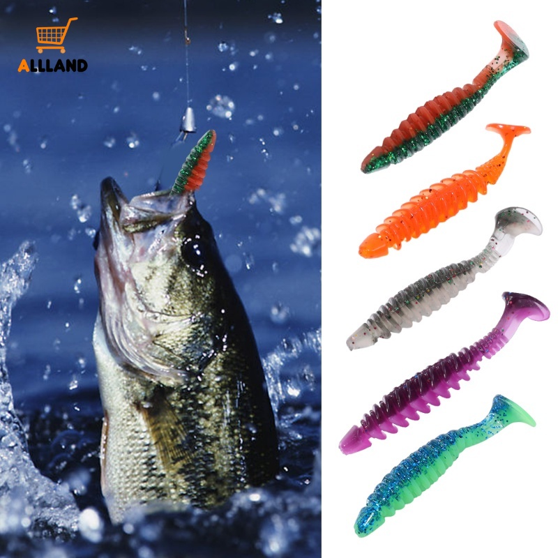 Mồi Câu Cá Giả Hình Chữ T 5cm Bằng Silicon Mềm Nhiều Màu Sắc