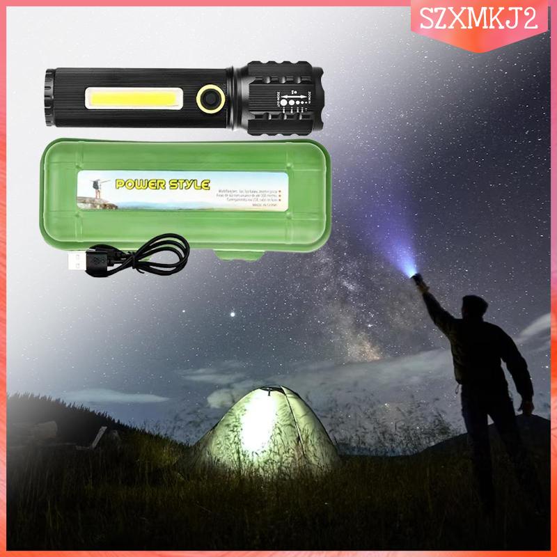 Đèn Pin LED USB Cầm Tay Siêu Sáng Bỏ Túi Tiện Dụng Cho Gara Xe Hơi / Sân Vườn