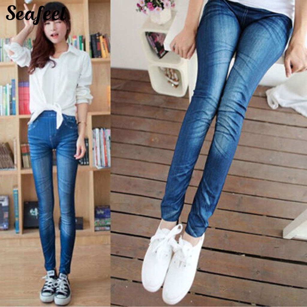 Quần Skinny Denim Lưng Cao Thời Trang Cá Tính