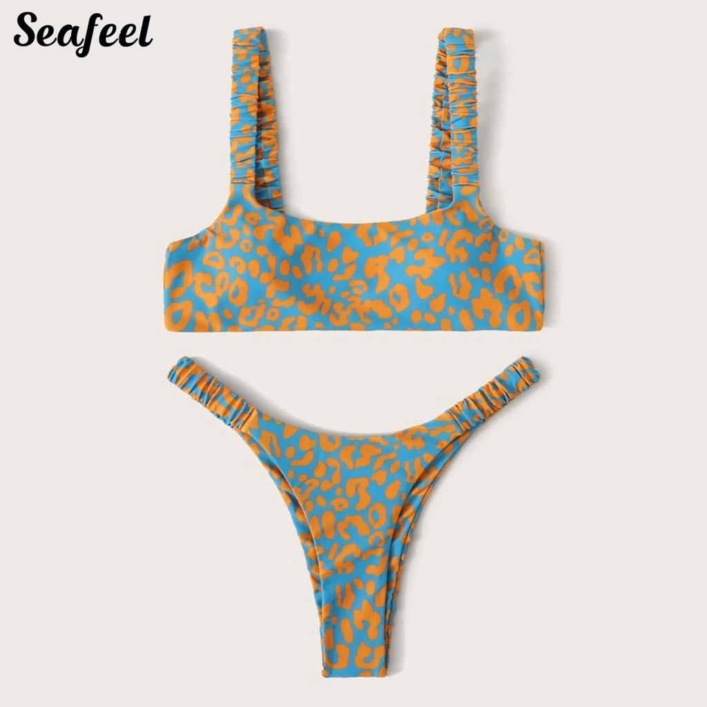 Bộ Bikini 2 Mảnh Họa Tiết Da Báo Khô Nhanh Cho Nữ