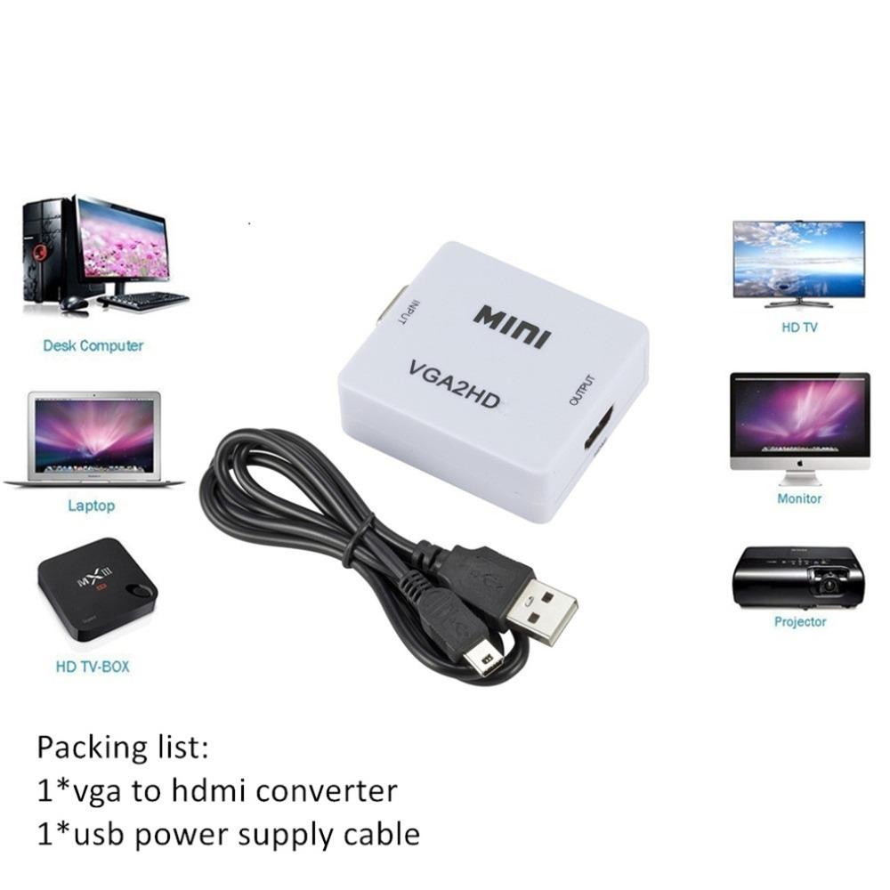Cáp Chuyển Đổi VGA Sang HDMI 3.5mm HD 1080P HDMI Chuyên Dụng Cho TV / Máy Chiếu / PC / Màn Hình / HDTV / DVD