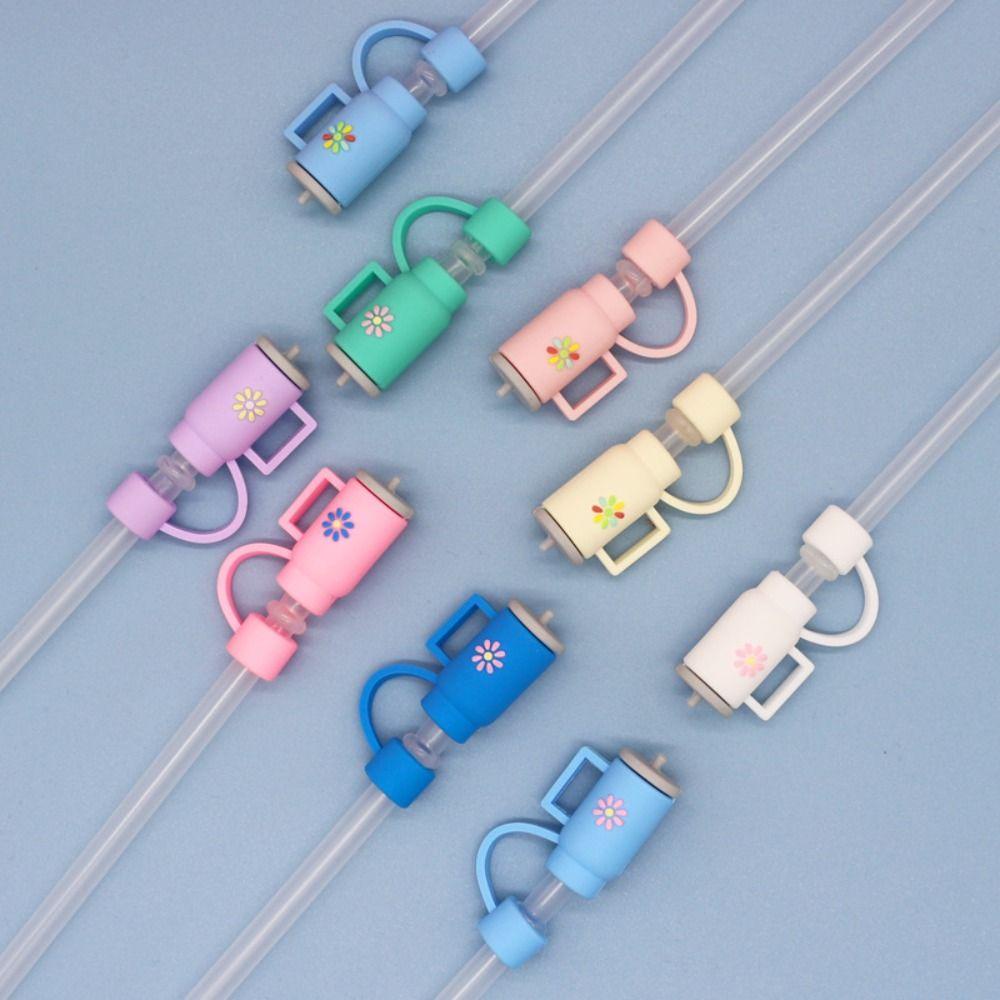 Bộ 5 Ống Hút Silicone Chống Văng Nước Có Thể Tái Sử Dụng