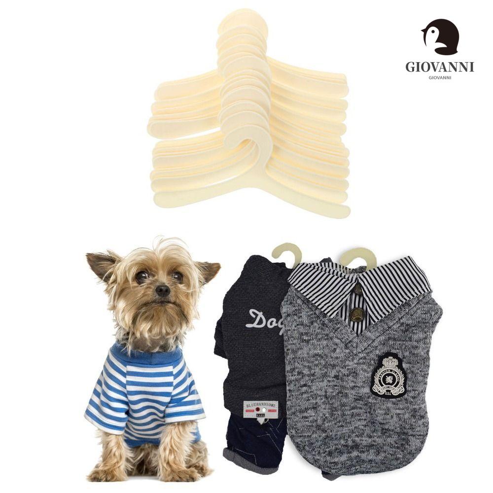Goovanni Móc Treo Quần Áo Bằng Nhựa Màu Be Cho Thú Cưng Chó Mèo 10 Cái