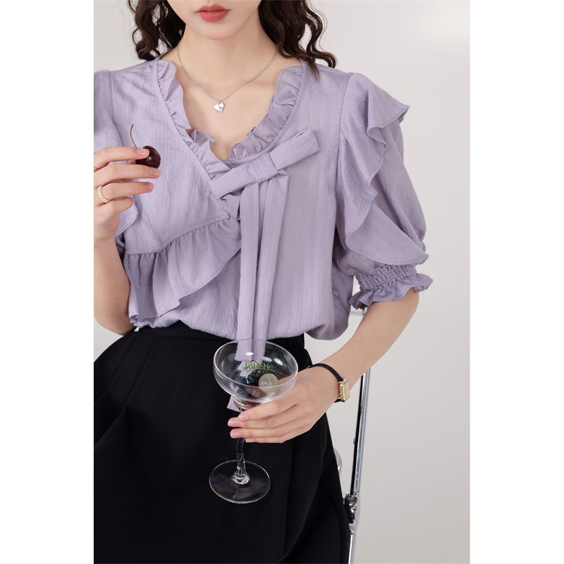 Áo Sơ Mi Tay Ngắn Phong Cách Pháp Thời Trang Mùa Hè 2023 Niche