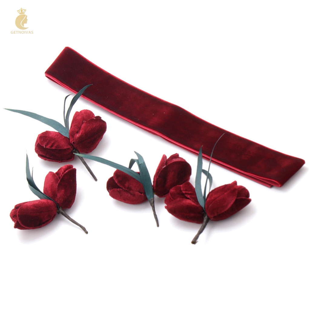 GETNOIVAS Bộ Kẹp Tóc Với Thiết Kế Ruy Băng Hoa Tulip Bền