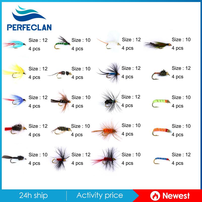 Mồi Câu Cá Giả Ruồi Nhiều Màu Sắc Kèm Hộp Đựng