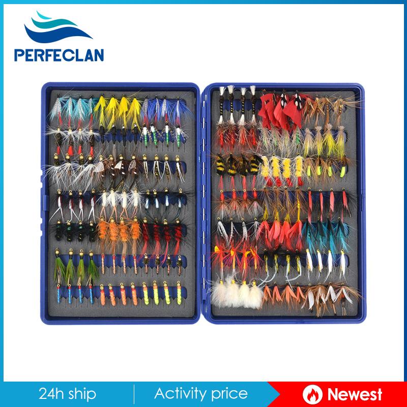 Mồi Câu Cá Giả Ruồi Nhiều Màu Sắc Kèm Hộp Đựng