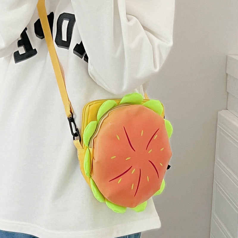 CATIMINI Túi Đeo Chéo Da PU Hình hamburger Dễ Thương Phong Cách Nhật Bản Cho Nữ