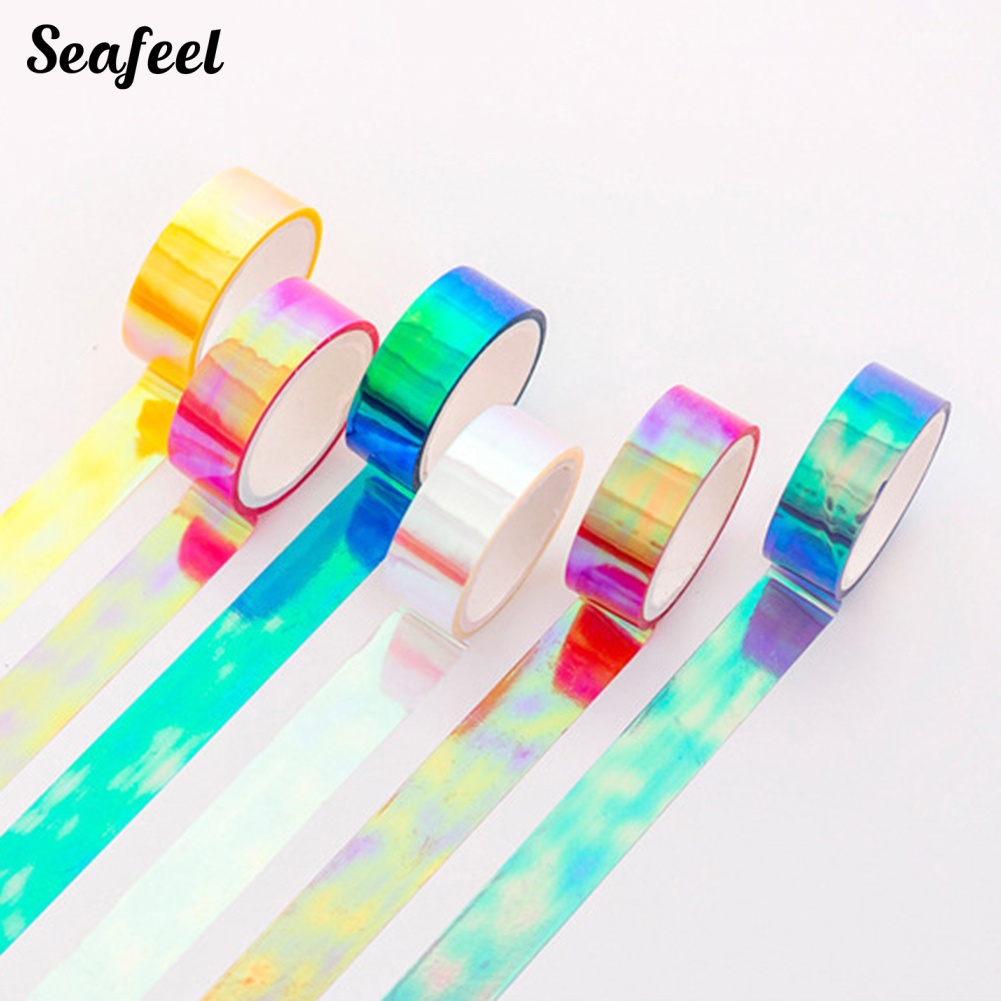 Cuộn Băng Dính Laser Nhiều Màu Chống Nước Trang Trí Sổ Tay DIY