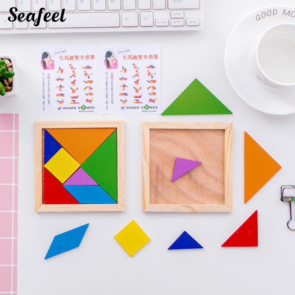 Đồ Chơi Xếp Hình Học Nhiều Màu Bằng Gỗ Cho Trẻ Em