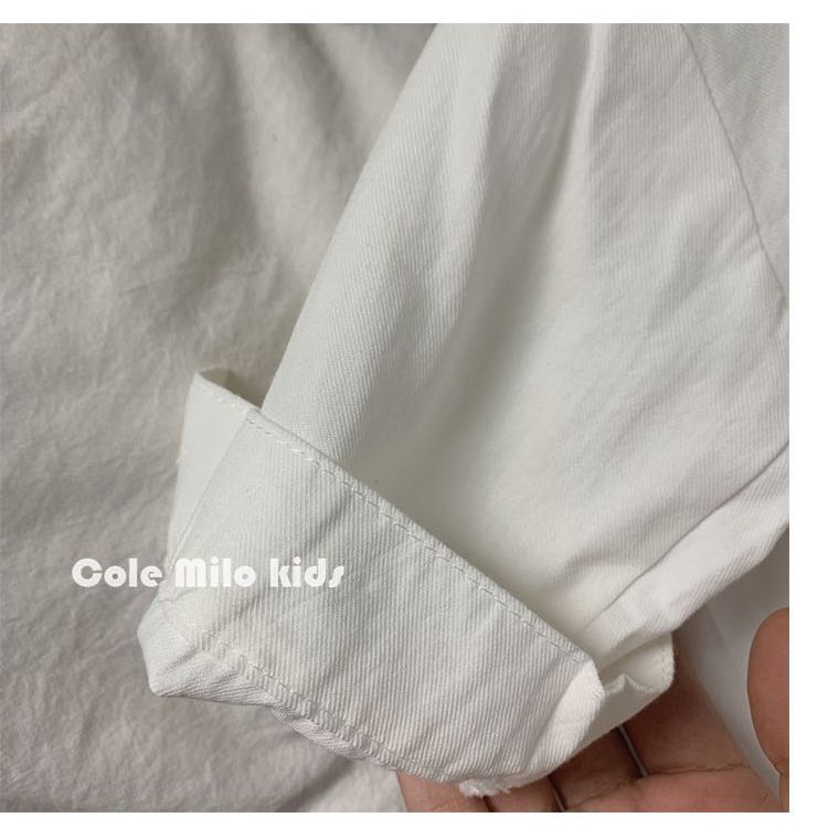 Áo Sơ Mi Cotton Lanh Dáng Rộng Thời Trang Xuân Thu Dành Cho Bé Trai Và Bé Gái