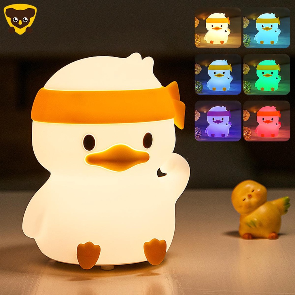 Đèn Ngủ Silicon Hình Chú Vịt Dễ Thương 3 Chế Độ Sáng Kèm Điều Khiển Tiện Dụng Cho Bé C1784