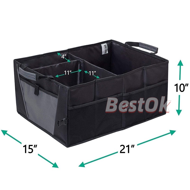 1 Hộp Đựng Đồ Dùng Bằng Vải Oxford Có Thể Gấp Gọn Tiện Dụng Cho Xe Hơi