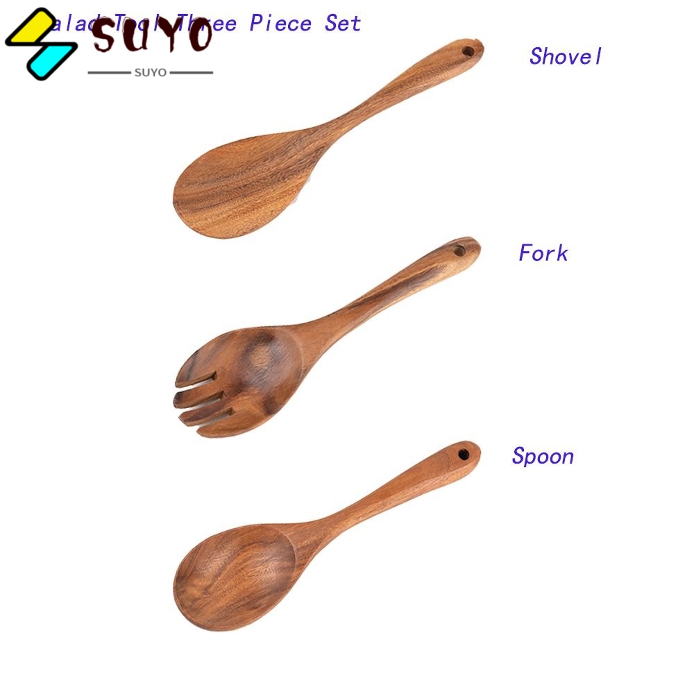 Set 3 Nĩa Salad 10.2 Inch Tay Cầm Dài Tiện Dụng Cho Nhà Bếp