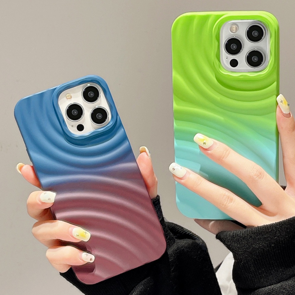 Ốp Điện Thoại TPU Mềm Chống Sốc Chống Trượt Họa Tiết Gợn Sóng Màu Gradient Sang Trọng Cho IPhone 11 12 13 14 Pro Max XR
