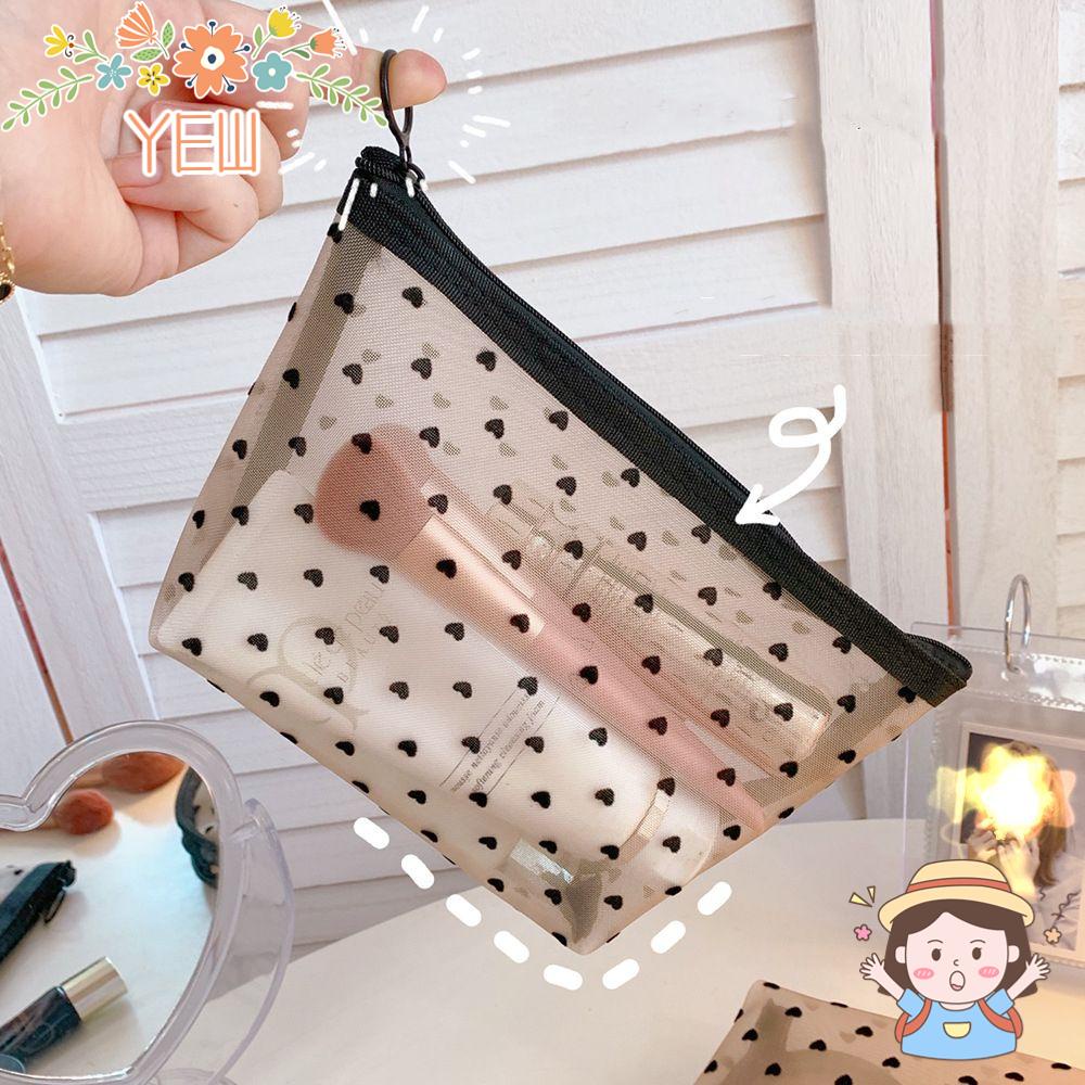 Túi Lưới Đựng Mỹ Phẩm Có Khóa Kéo Thiết Kế Dễ Thương Tiện Dụng