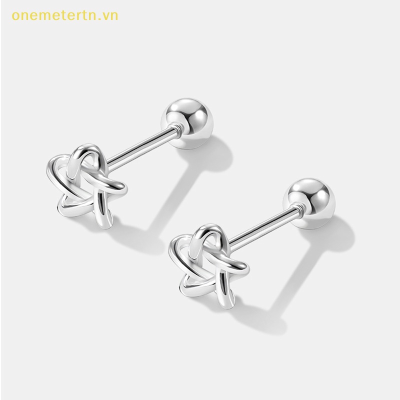 1 Cặp Bông Tai Ngôi Sao Năm Cánh Dạng Xoắn Ốc Dành Cho Nữ