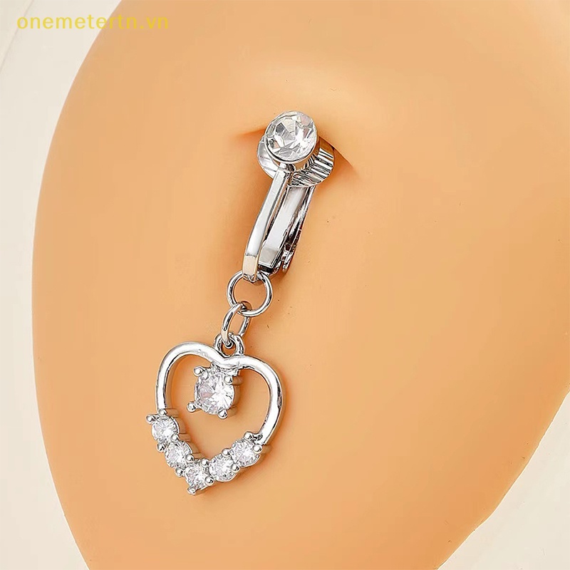 Khuyên RốN HìNh Tim ĐíNh Đá Zircon Giả Dễ Thương Cho Nữ