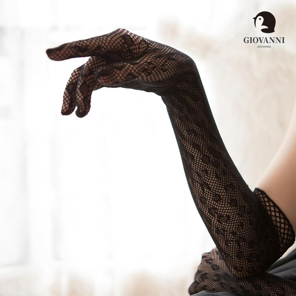 Găng Tay Lưới Dài Chống Nắng Màu Đen Phong Cách Lolita Cho Cô Dâu