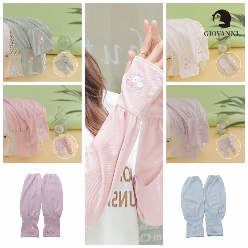 Ống Tay Áo Bằng Lụa Lạnh Màu Sắc Kẹo Ngọt In Họa Tiết Hoa Xinh Xắn