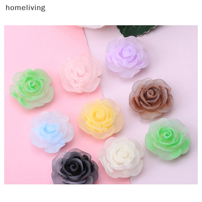 Bộ 10 Hạt Đá Pha Lê Hình Hoa Hồng 20mm Dùng Làm Đồ Thủ Công DIY