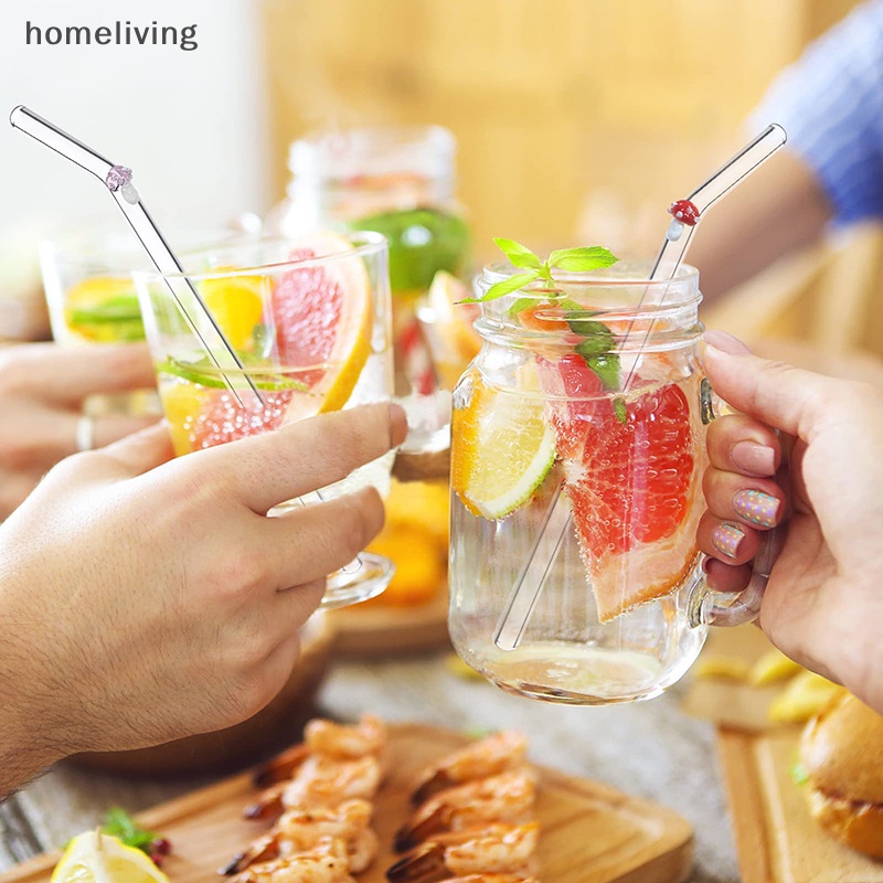 Ống Hút Thủy Tinh Hình Nấm Cao Có Thể Tái Sử Dụng Cho Quán Bar / Trà / Cocktail / Nước Ép