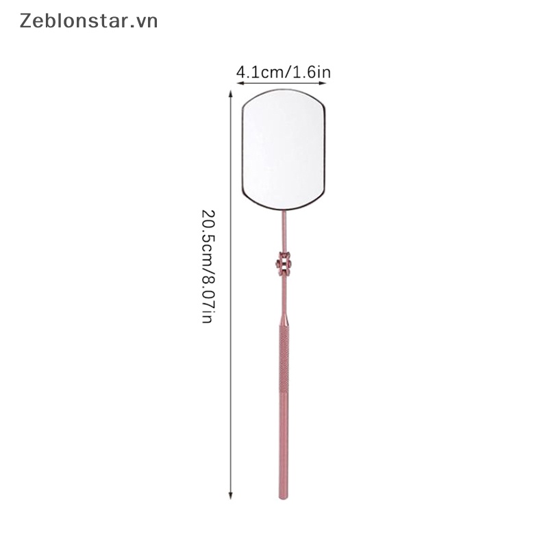 Gương Trang Điểm Bằng Thép Không Gỉ Tay Cầm Dài Có Thể Gập Lại