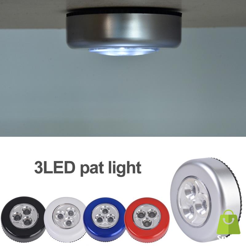 Đèn LED 3 Bóng Mini Không Dây Cảm Ứng Chạm Gắn Tủ Quần Áo / Xe Hơi / Nhà Bếp