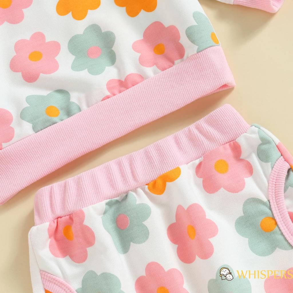 Bộ Áo Sweater Tay Dài Phối Quần Dài In Họa Tiết Hoa Xinh Xắn Thời Trang Mùa Thu Cho Bé Gái Từ 0-3 Tuổi