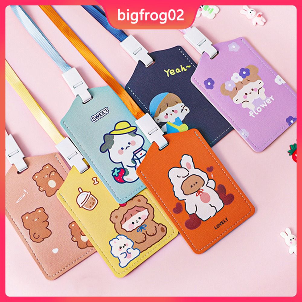 Bộ Vỏ Bọc Bảo Vệ Thẻ Xe Buýt / Thẻ Họa Tiết Hoạt Hình Dễ Thương Cho Bé Gái