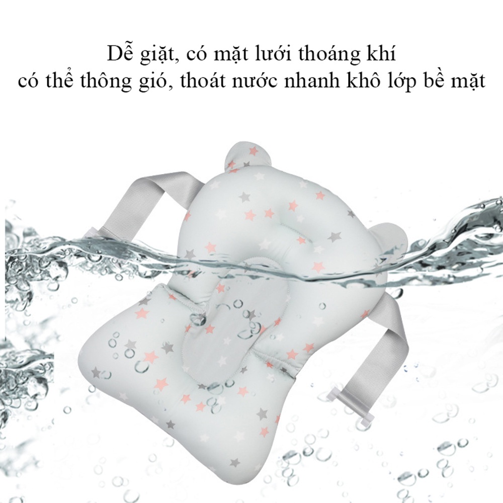Đệm Phao Tắm Đỡ Cổ Cho Bé Sơ Sinh Lõi Hạt Xốp Nhẹ, Thoáng Khí