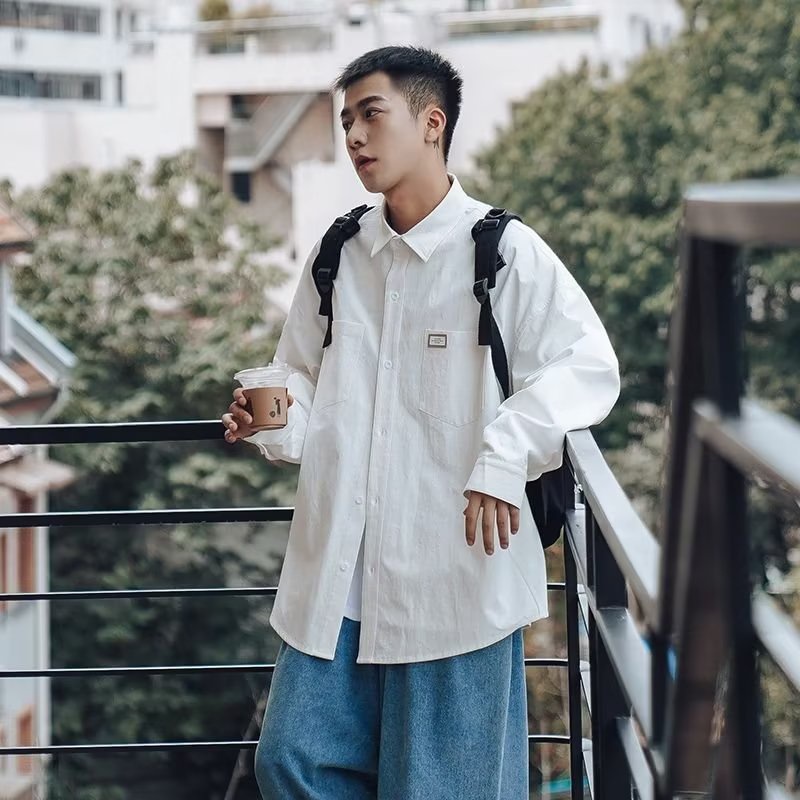 Áo Sơ Mi Nam Tay Dài Màu Trơn Thời Trang Hàn Quốc