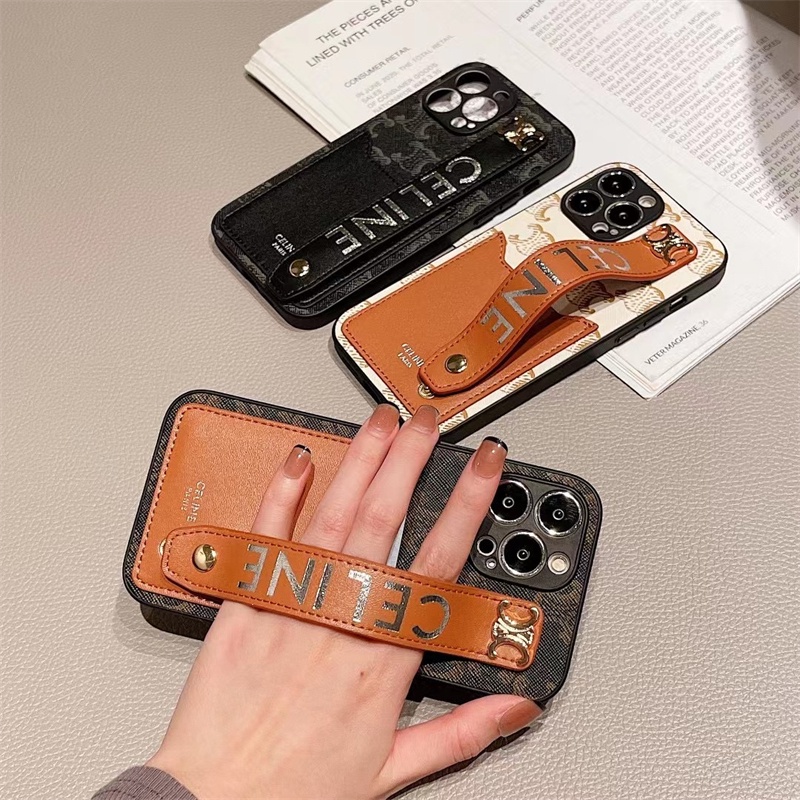 Sang Trọng Ốp Điện Thoại Da Mềm Chống Sốc Chống Rơi Có Ngăn Đựng Thẻ Và Dây Đeo Cho iphone 15 14 13 12 11 pro max