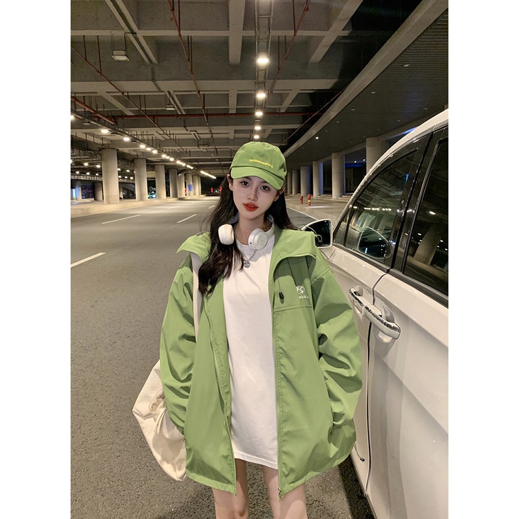 Áo Khoác Tay Dài Có Nón Thời Trang Nữ