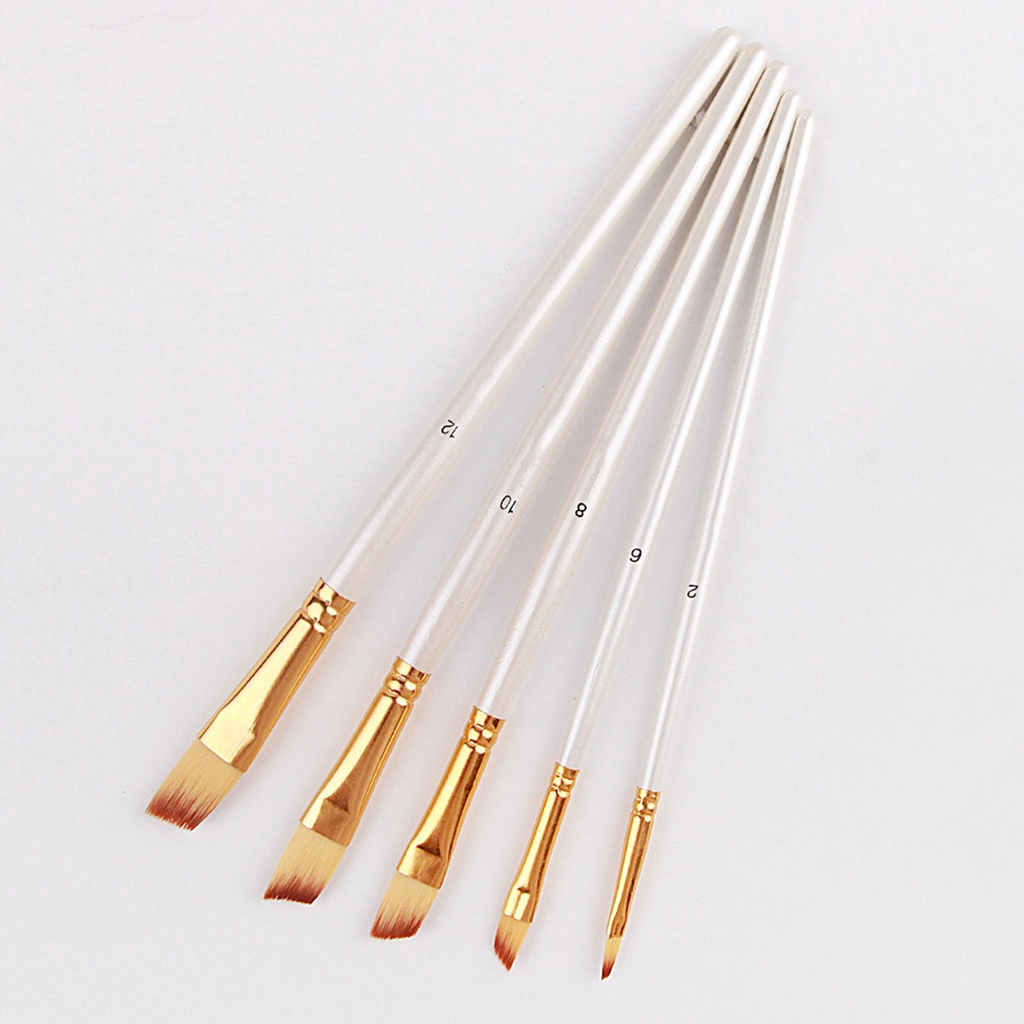 Ny-5 Cọ Vẽ Tranh Thấm Hút Nước Không Phai Ngòi Sợi Nylon Đầu Phẳng / Xiên Thoải Mái Dùng Tại Nhà
