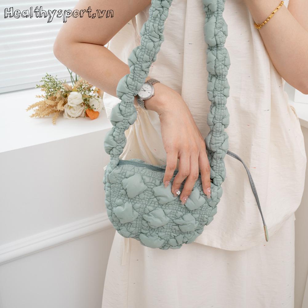 Túi Đeo Chéo Bằng Nylon Chần Bông Hình Đám Mây Thời Trang Cho Nữ