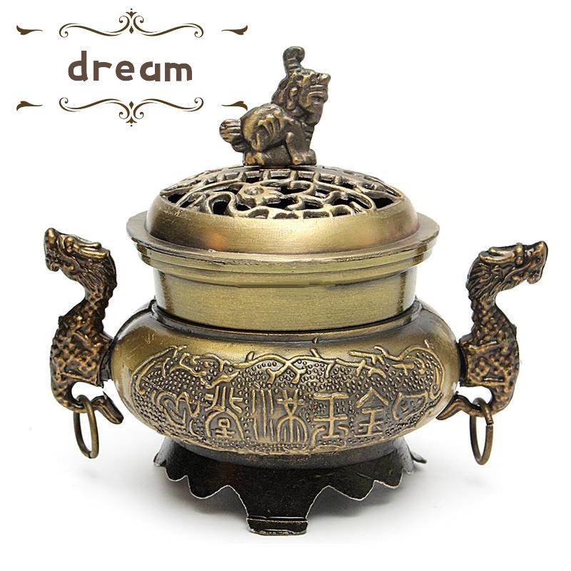 【DREAMLIFE】Study Meditation Double Dragon Hollow Cap Backflow Smoke Gift Incense Burner