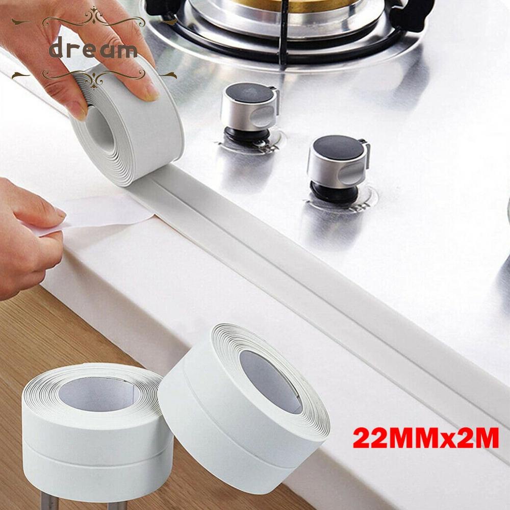 【DREAMLIFE】Bath Sealing Strip 2M*22mm Dampproof PVC Waterproof White Sealing Strip