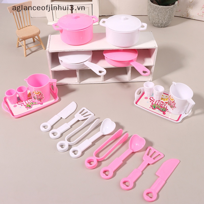 1 Bộ Dụng Cụ Nhà Búp Bê Gồm Xẻng / Khay / Xẻng Xúc Nước / Khay / Nồi / Khay / Nồi Nấu Ăn