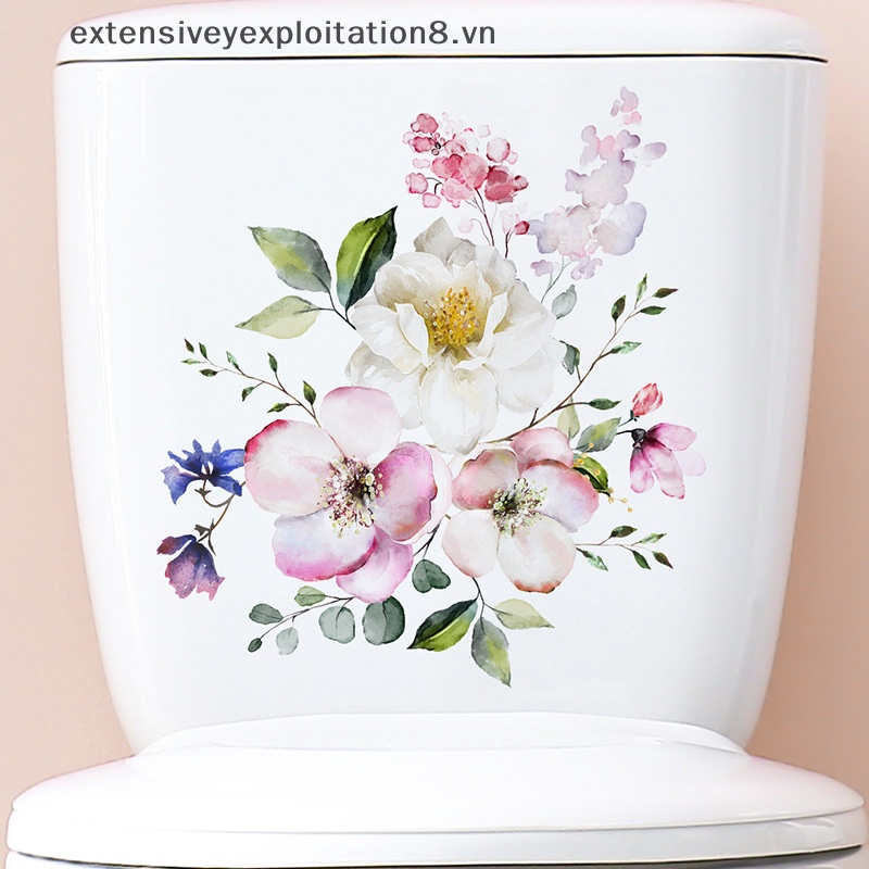 Đề Can Dán Tường / Toilet / Phòng Khách / Nhà Tắm Họa Tiết Hoa Lá Nhiều Màu Xinh Xắn