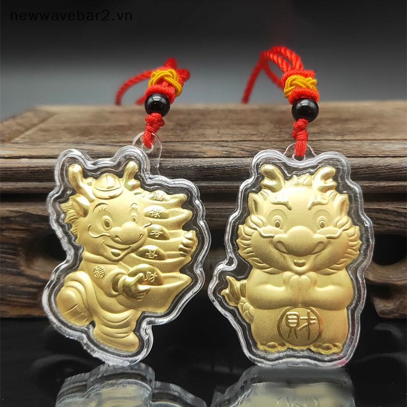 Đồng Xu Mạ Vàng In Hình Rồng Năm 2024 Dùng Trang Trí Xe Hơi