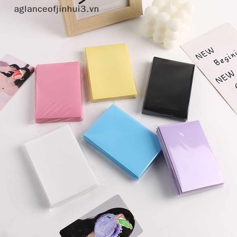 Set 50 Túi Đựng Thẻ Ảnh Bằng PP Màu Kem