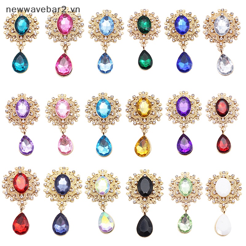 [Mới] Ghim Cài Áo Đính Đá Pha Lê Hình Chai Rượu Vang Trang Trí Lễ Cưới DIY