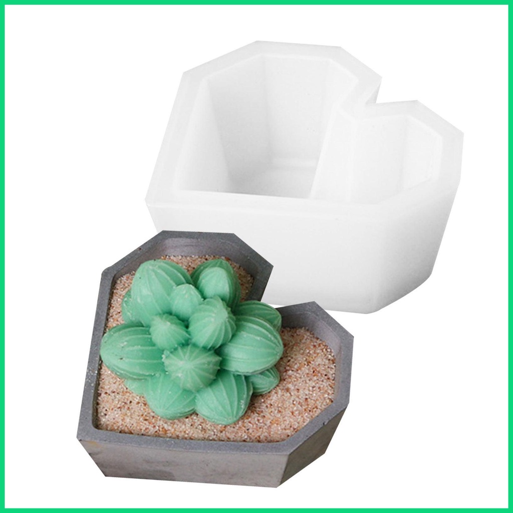 Khuôn Silicone Làm Chậu Hoa Hình Trái Tim 3D DIY