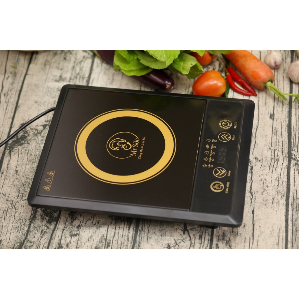 Bếp từ đơn MR. SỐC cao cấp, bếp điện công suất 2000W, mặt kính cường lực, nhiều chế độ nấu, màn hình cảm ứng chính hang
