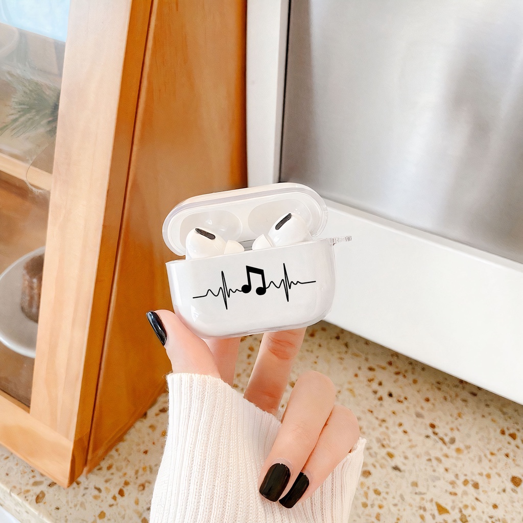 Ốp tai nghe Airpods 1 2 3 pro 2 i12 nhịp tim vỏ bảo vệ tai nghe airpods ốp tai nghe airpods silicon trong suốt