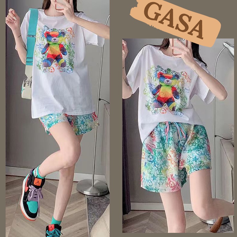 Set Đồ Thể Thao Ngắn Form Rộng Thời Trang Mùa Hè Cho Nữ